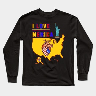 USA Merica,America I love Merica Long Sleeve T-Shirt